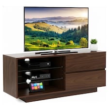 Centurion Supports Gallus Premium Walnut with 2-Walnut Drawers and 3-Shelves 32"-55" LED/OLED/LCD TV Cabinet | Brown | 1