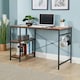 image 3 of Computer Desk Adjustable Shelves Storage Hook Office Table Workstation Brown | Light Oak