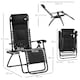 image 10 of Outsunny 2 Pcs Zero Gravity Lounger Folding Recliner Chair Cup Holder Brown