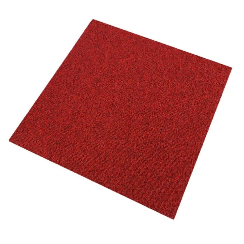 image 1 of 40 x Carpet Tiles 10m2 / Scarlet Red & Charcoal Black Red