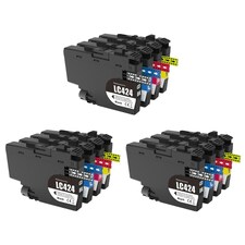 Brother LC424VAL 4 Colour Ink Cartridge Multipack Multi | 3x Compatible Brother LC424VAL 4 Colour Ink Cartridge Multipacks