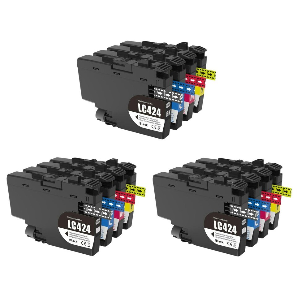 image 1 of Brother LC424VAL 4 Colour Ink Cartridge Multipack Multi | 3x Compatible Brother LC424VAL 4 Colour Ink Cartridge Multipacks