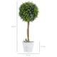 image 8 of HOMCOM Set of 2 Potted Artificial Plants Ball Tree with Lavender Flowers, 60cm