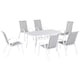 image 1 of Outsunny 7 Piece Garden Dining Set with Dining Table and Chairs, 6 Seater Outdoor Furniture with Parasol Hole for Deck and Balcony, Grey