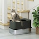 image 9 of PawHut Stainless Steel Cat Litter Box, Enclosed Metal Litter Tray, Dark Grey Grey | One Size