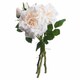 image 1 of Peachy Cream Short Stem Rose Bouquet Artificial Flower - Fabric/Plastic - L25 x W25 x H35 cm - Pink/White