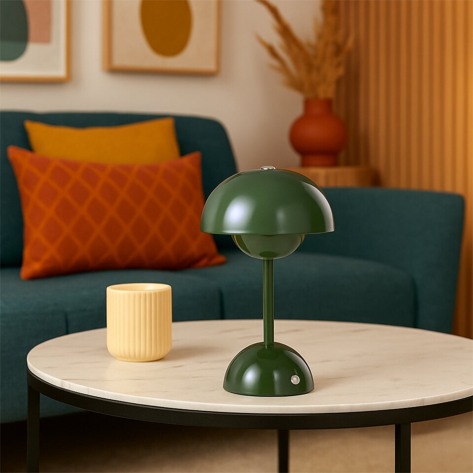 image 1 of Eleanor - Sage Green LED Rechargeable Touch Table Lamps Twin Pack