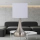 image 5 of Set of 2 Romana - Brushed Chrome Touch Operated Table Lamps Bedside Lights White Pleated Shade Silver | White