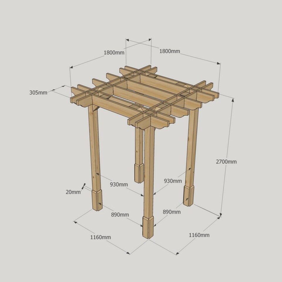 image 1 of Double Premium Pergola - Wood - L180 x W180 x H270 cm - Light Green