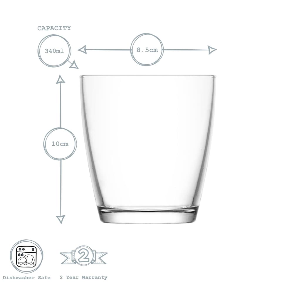 image 1 of LAV Vega Water Glasses - 340ml - Clear - Pack of 6 | Clear | Clear