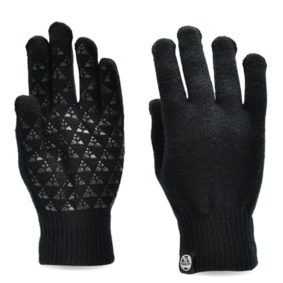 image 1 of Six Peaks Unisex Winter Knitted Gloves, Black, One Size UK