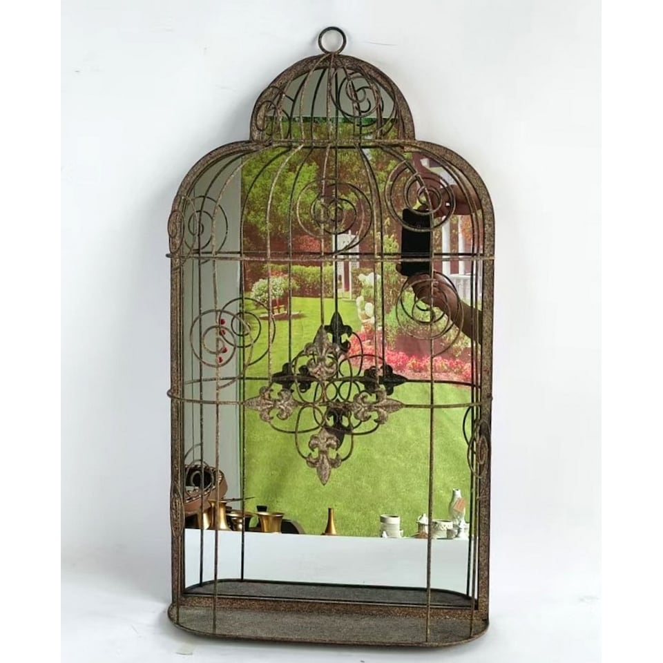 image 1 of Garden Mirror Cage - Metal - L11 x W40 x H73 cm
