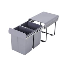 Living and Home 40L Cabinet Pull-out Kitchen Double Waste Bin