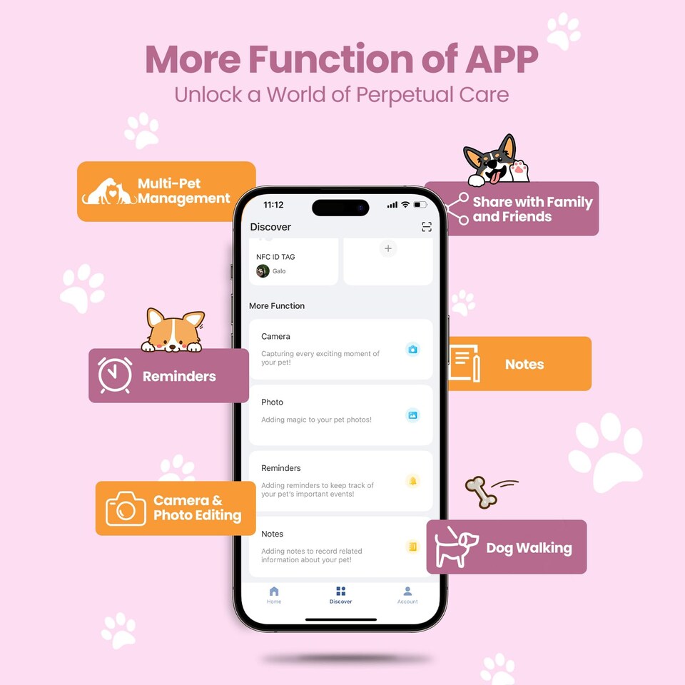 image 1 of AirTag Holder & Collar for Pets GPS Tag & App with Smart QR ID