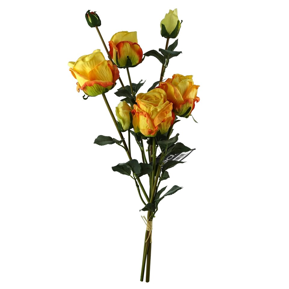 image 1 of 6 x 60cm Yellow Rose Artificial Flower Sprays - 24 Flowers 18 Buds