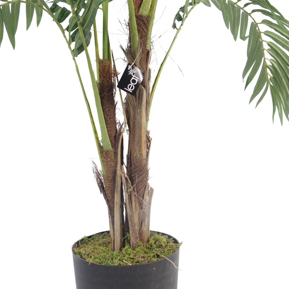 image 1 of 120cm Premium Artificial palm tree with pot with Copper Metal Planter | Green | 4ft