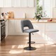 image 5 of SONARA Set of 1 Adjustable Velvet Upholstered Breakfast Bar Stools | Grey