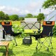 image 2 of Outsunny Set of 2 Reclining Camping Chairs Orange | Orange and Black