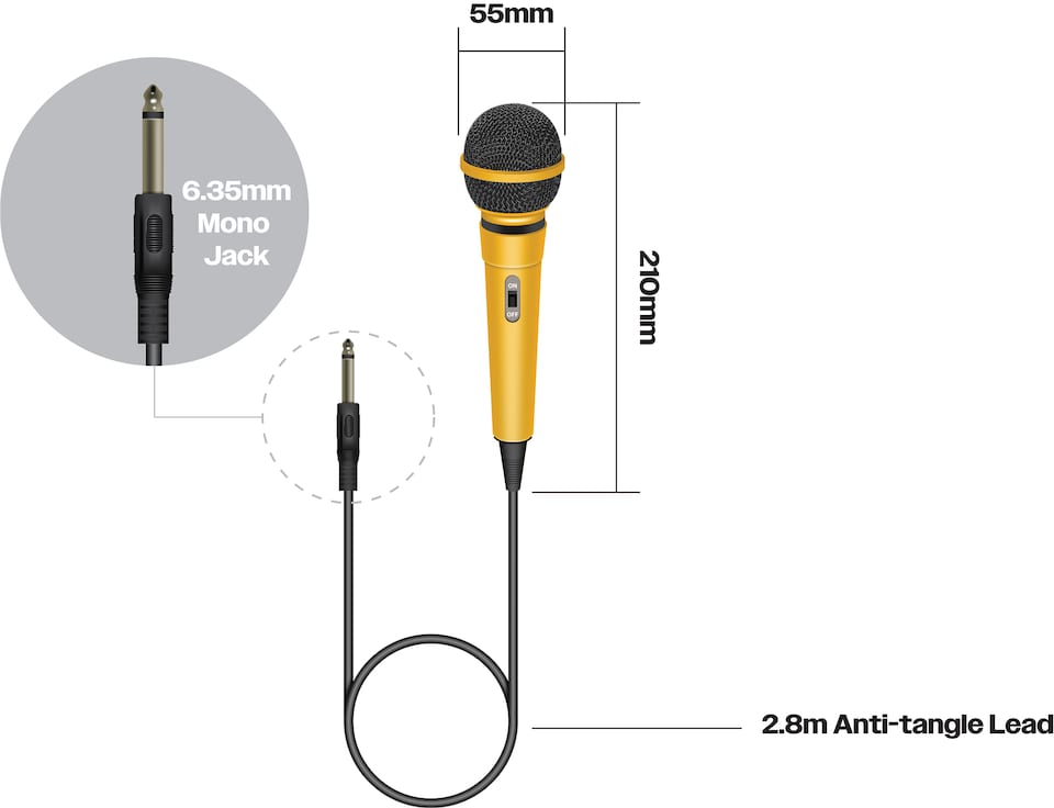 image 1 of Yellow Dynamic Plastic Microphone