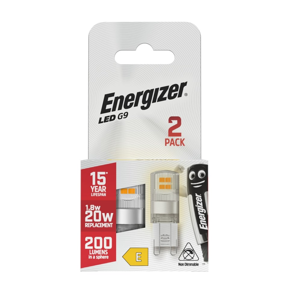 image 1 of Energizer LED G9 Bulb 200lm 1.8W 2700K (Warm White) - Box of 2