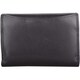 image 5 of London Leathergoods Womens Tri Fold Money Holder Magnetic Flap Purse Wallet | Black | Black