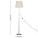 image 3 of ValueLights Charlie Chrome Floor Lamp Cream Taper Shade & Bulb 