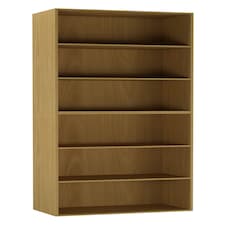 Wide 6-Tier Bookcase | Cream | 1