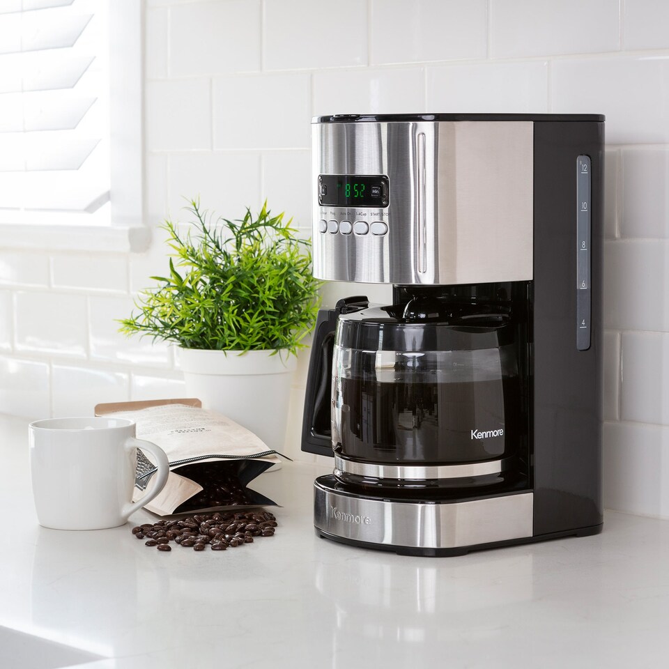 image 1 of Kenmore Aroma Control Programmable 12-cup Coffee Maker, Black/Stainless