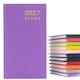 image 1 of 2027 Diary Slim Size - Week to View Hardback Small Planner with Ribbon Bookmark - Premium 70gsm Paper Inside with UK Holidays, World Time Zones (Purple)