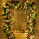 image 5 of Living and Home 2.8m LED Light Poinsettia Christmas Garland Decor - Blossom * snow