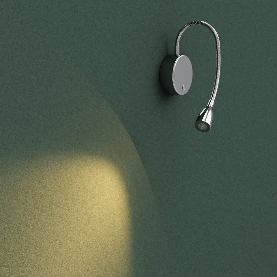image 1 of CGC MATILDA Satin Nickel Adjustable Flexible Neck Rechargeable Magnetic USB‑C LED Bedside Wall Light
