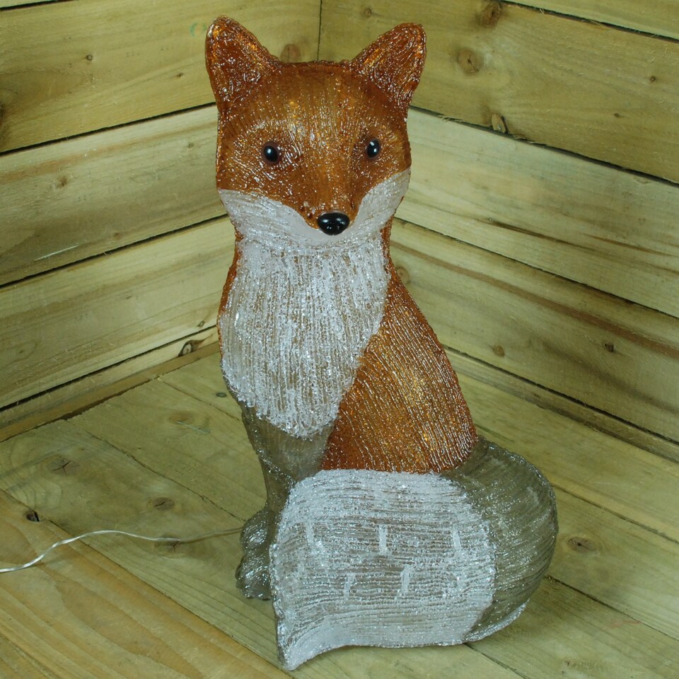 image 1 of 54cm The Snowman & Snowdog 2018 Acrylic Fox Christmas Decoration with 100 Ice White LEDs