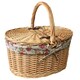 image 6 of Cotton Lined Buff Oval Picnic Basket Green | Green | One Size
