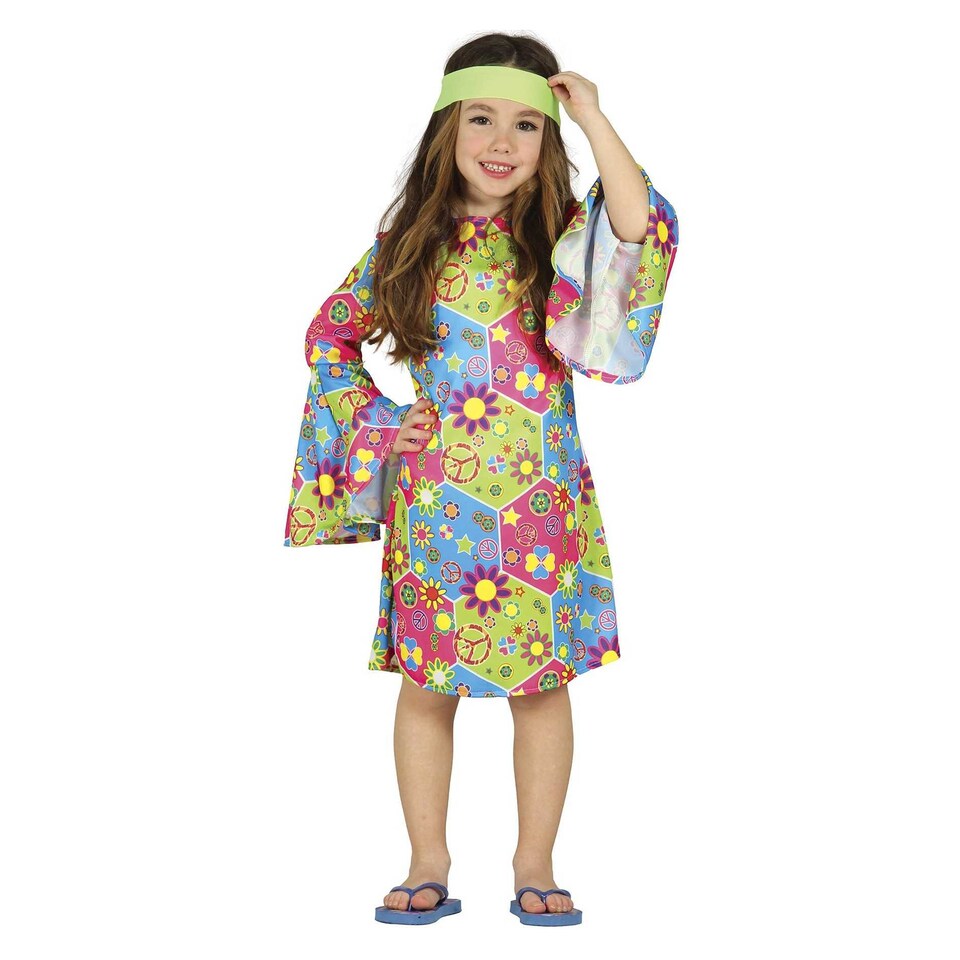image 1 of Fiestas Guirca Girls Hippy Costume Set | Multi | Multicoloured | 3-4 years | 1
