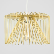 ValueLights Amadeus Gold Ceiling Pendant Shade and B22 Pear LED 4W Warm White 2700K Bulb