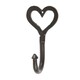 image 1 of Hammer & Tongs Single Heart Hook - W65mm x H130mm - Black