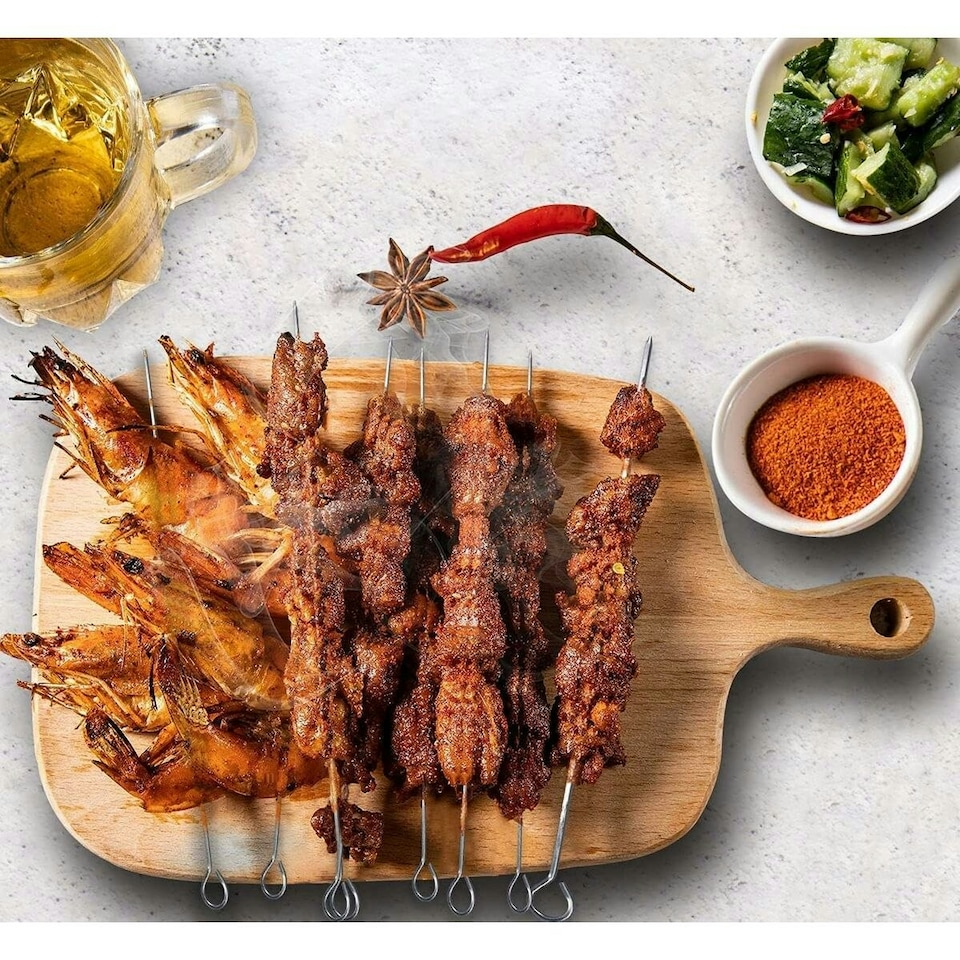 image 1 of Barbecue Skewer Set Algon Metal 35 cm 12 Pieces (24 Units)