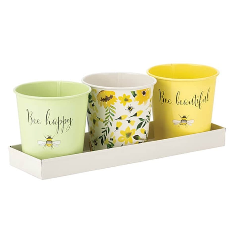 image 1 of English Tableware Company Bee Beautiful Set of 3 Pots