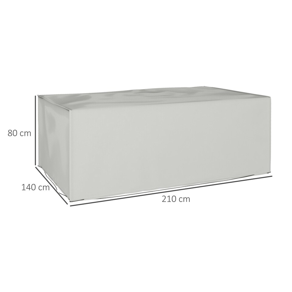 image 1 of Outsunny 205x145x70cm UV Rain Protective Cover For Garden Patio Rattan Furniture Grey | 210 x140 x80 cm