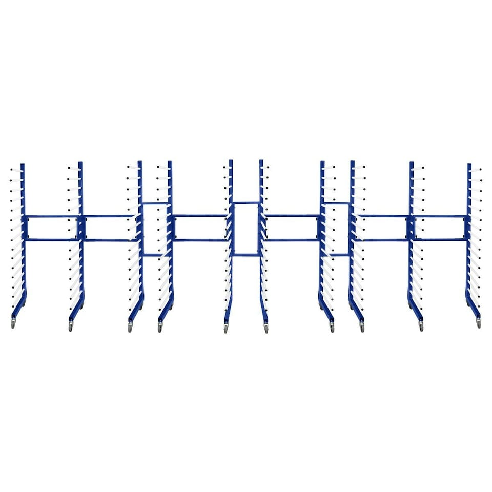 image 1 of Combi Spray Drying Rack Trolley x 5 & 4 Connectors | Blue