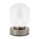 image 1 of Modern Nickel Rechargeable Touch Dimmable Table Lamp with Glass Shade