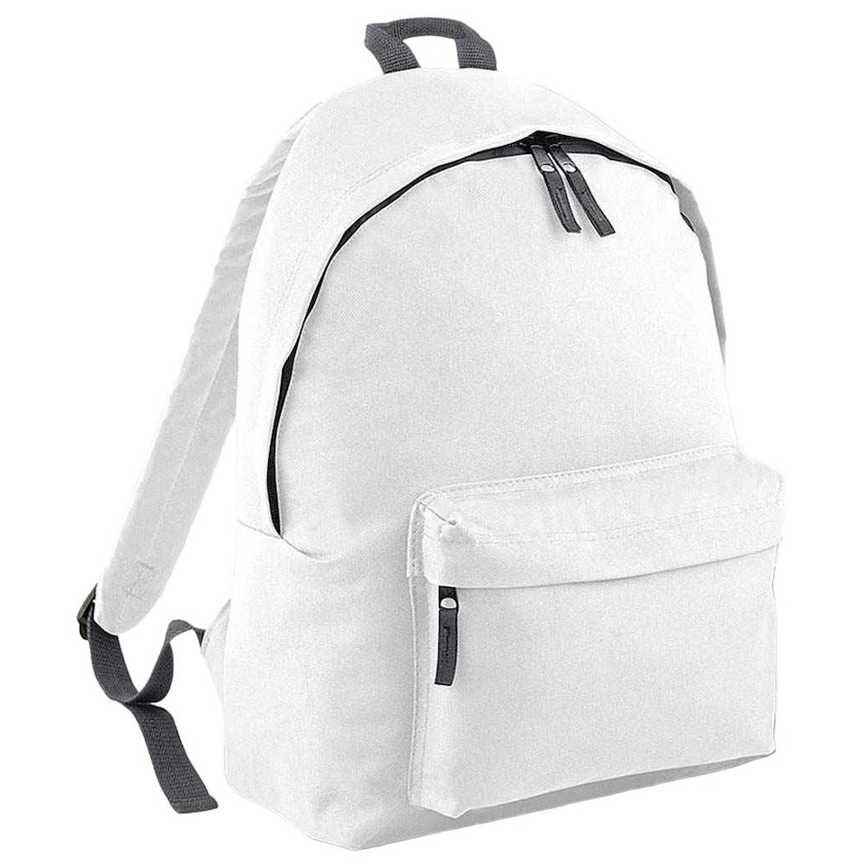 image 1 of Bagbase Original Plain Backpack - White/Graphite Grey - One Size