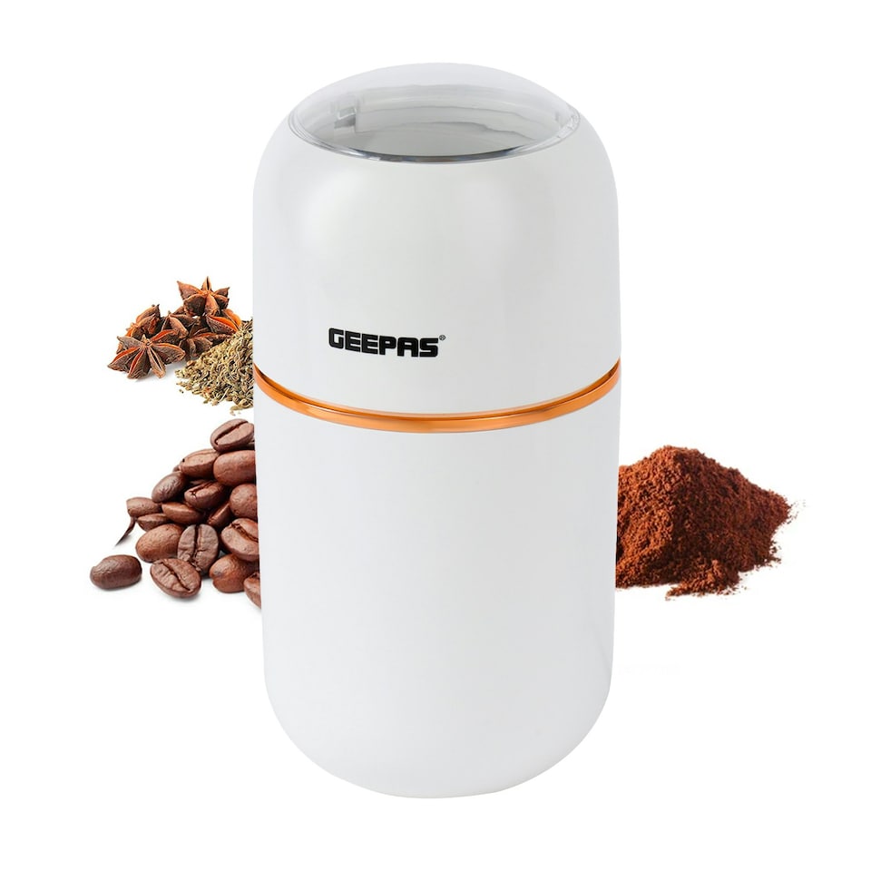 image 1 of GEEPAS Coffee Grinder 80 g Capacity , 200W - White