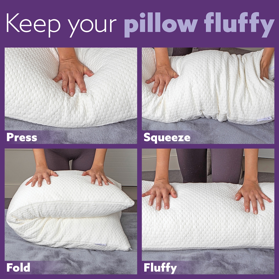 image 1 of Aamira Bolster Long Full Body Cushion Pillow 120x40cm, Orthopaedic Shredded Memory Foam | White | White | 120x40 cm | 1