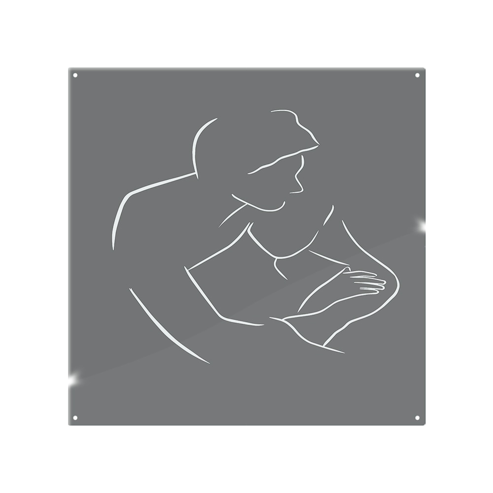 Drawing of a couple in one line Designer Splash Back White