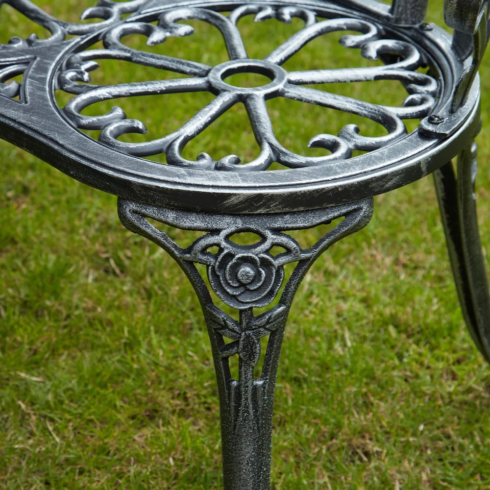 image 1 of Cast Aluminium Garden Bench Metal Frame 2 Seater Patio Chair Outdoor Seating | Grey