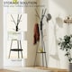 image 8 of HOMCOM 180cm Free Standing Coat Rack Metal Shelf Holder Stand Hat Hanger Black