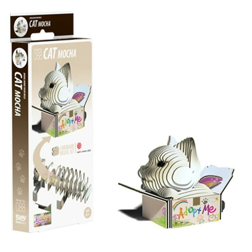 image 1 of Eugy Cat Mocha 3D Craft Kit