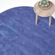 image 1 of Homescapes Hand Tufted Plain Cotton Blue Large Round Rug - 70 cm Diameter Blue | 70 cm Round