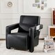 image 9 of COSTWAY Modern Accent Sofa Chair with Ottoman Upholstered Black Black